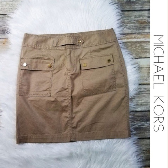 Michael Kors Dresses & Skirts - ⬇️35 MICHAEL KORS Khaki Cargo Utility Skirt Size 6